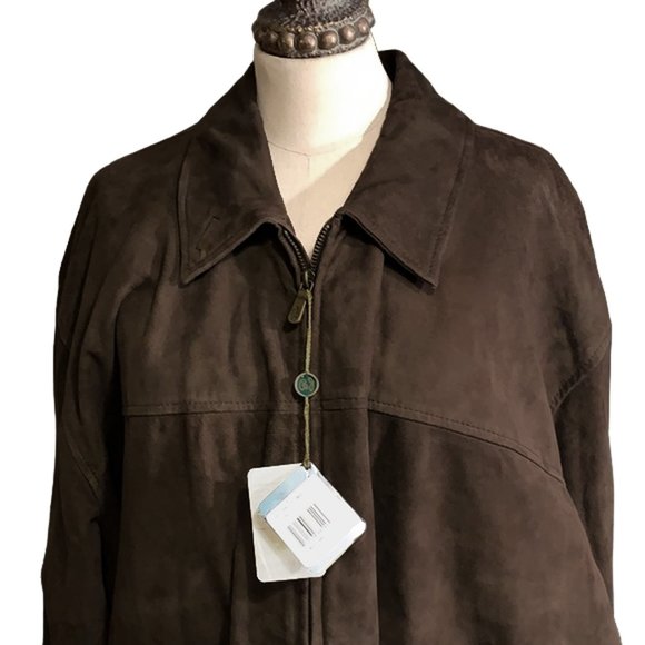 NEW $625 Bobby Jones Golf Water Resistant Suede Jacket!XXLBrown Soft Suede